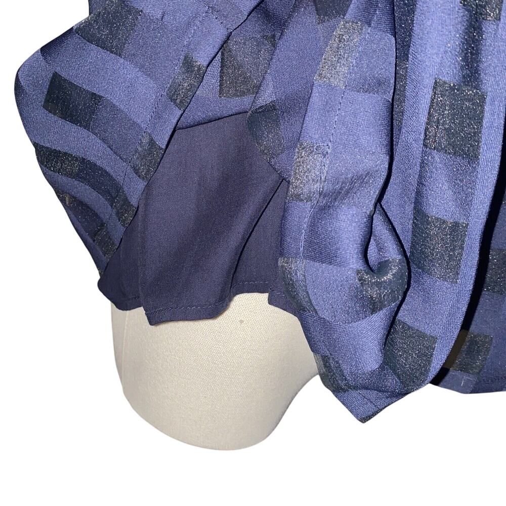 Current Air Anthropologie Blouse SP Short Sleeve Button Up Plaid Sheer Bows - Picture 7 of 16